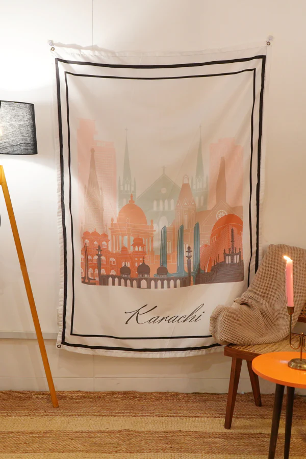 Karachi Skyline Tapestry
