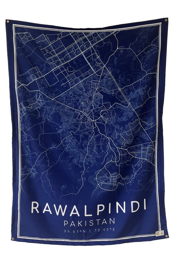 Rawalpindi Map Tapestry - Image 2