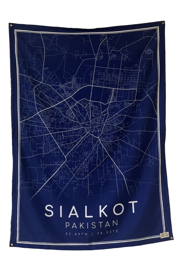 Sialkot Map Tapestry - Image 2