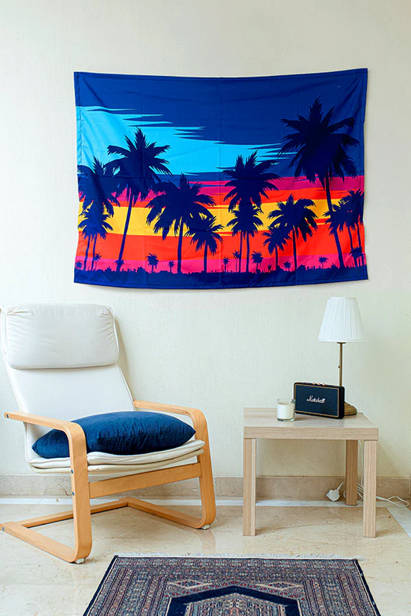 Tropical Beach Vibe Tapestry